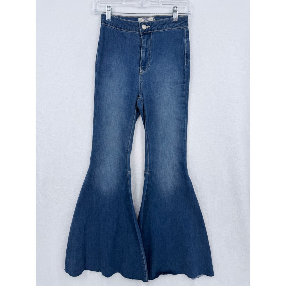 We The Free Free Just Float On Flare Jeans Blue High Rise Size 25 Boho Hippie